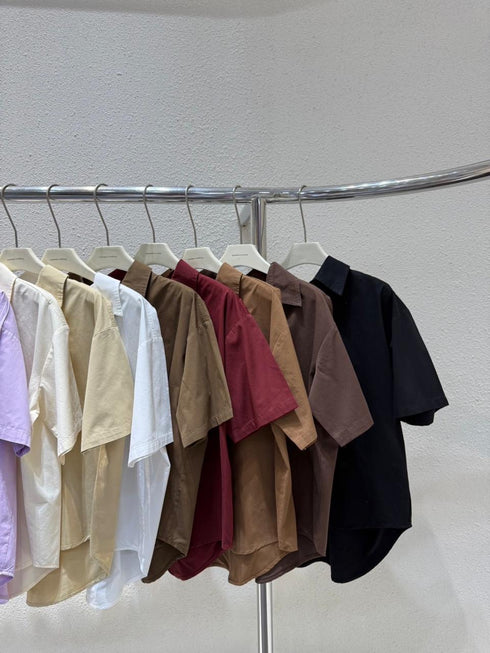 WANWAN Collar Down Short Sleeves Shirts